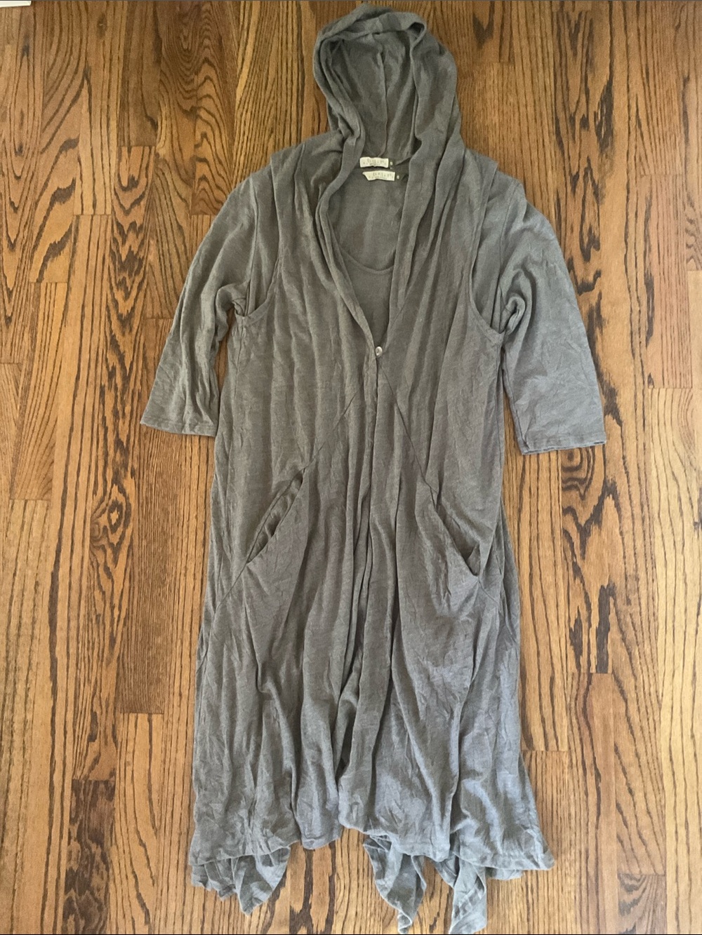 Hooded 3/4 Length Lightweight Cardigan Duster and Dress